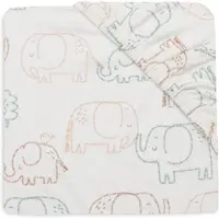 Jollein Hoeslaken Wieg 40/50x80/90 Jersey Elephant Tales