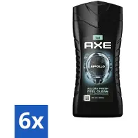 Axe 6 x - 3-in-1 Douchegel - Apollo - Sage & Cedarwoord - 12hrs Long Lasting Scent - 250 ml - Douchegel - Apollo - Salie - Cederhout - 3-in-1