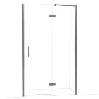 Maxaro Diamond Douchedeur | 120 cm Zwart metaal Helder glas Draaideur
