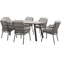 4 Seasons Outdoor Manolo Alicante dining tuinset 180x95xH75 cm 7 delig antraciet Taste 4SO