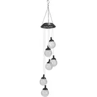 Hi Decoratielamp solar LED 6 peertjes craquel glas