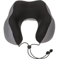 24hShop Nekkussen Deluxe - Traagschuim - Grijs/Zwart - Comfortabel Reiskussen