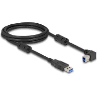 DeLOCK USB-A - USB-B haaks (links) kabel | USB3.0 5 Gbps | 10W | zwart | 2 meter