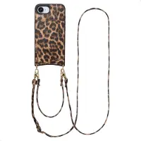 Selencia Nova Telefoonhoes met Koord en Pashouder voor de Apple iPhone 17e / 16e - Leopard