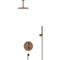 Maxaro Radius Regendouche Inbouw | Glanzend koper 25 cm Regendouche Thermostatisch