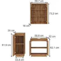 Vicco Badkamermeubelset Lotta Kasjmier 3-delig, Model 59479