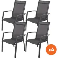 Kettler Set van 4 - Legato Curve aluminium stapelstoel