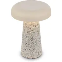 Briloner Cloud - Oplaadbare tafellamp - Dimbaar - Touchfunctie - Warmwitte lichtkleur - IP44 spatwaterdicht - Accu en lichtbron verwisselbaar - Ø12 x 17 cm - Travertin
