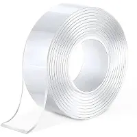 Handy Extra Sterke Dubbelzijdige Nano Plaktape Transparant 3 m × 3 cm × 2 mm – Afneembare, Wasbare En Herbruikbare Gel Tape – Voor Binnengebruik En Diverse Bevestigingstoepassingen [11067]