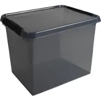 Sunware Comfort line grijs/zwart transparante opbergbox 52 liter
