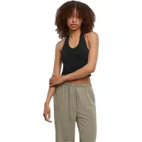 Urban Classics - Basic Neckholder Jersey Crop top - 3XL - Zwart