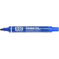 Pentel N 60 permanente marker Blauw Beitelvormige punt 12 stuk(s)