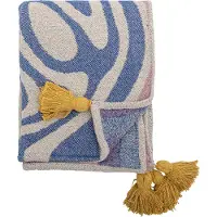 Bloomingville - Arlie Throw - Blue - Recycled Cotton
