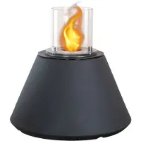 DIVINA FIRE STROMBOLI antracietkleurige, vrijstaande bio-ethanolhaard, vuurkorf voor binnen en buiten, d.60 x h.56