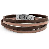 Lucleon Licht- en Donkergekleurde Roy Dubbele Wikkelarmband met Staal