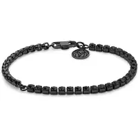Lucleon Amager | Zwarte Roestvrijstalen Zirkonen Schakelarmband