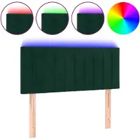 vidaXL Hoofdbord LED 80x5x78/88 cm fluweel donkergroen