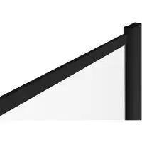 Vente-unique Industriële draaibare badwand - 90 x 140 cm - Mat zwart - Glas - RIVANON