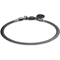 Lucleon Essentials | 4 mm Gunmetal Zwarte Armband met Visgraatschakels