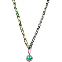 Lucleon Caleb Amager Regenboog Curb- & Kabelketting met Smiley-hanger