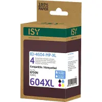 ISY Multipack 4 Epson 604xl Bcmy Zwart/color