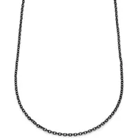 Lucleon Essentials | 4 mm Gunmetal Zwarte Ketting met Kabelschakels