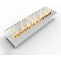 DIVINA FIRE Bio-ethanol haardbrander van roestvrij staal, 4,5 liter, 61 x 18 x 9,5 cm