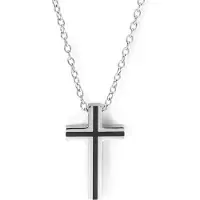 Lucleon Zwart Omlijste Kruisketting