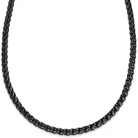 Lucleon Essentials | 8 mm Gunmetal Zwarte Ketting met Tarweschakels
