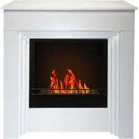 DIVINA FIRE BELLINI vrijstaande bio-ethanolhaard in wit hout, gemaakt in Italië, L96 x D35 x H96