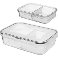 Orion Voedselcontainer met deksel en afsluiting, verdeeld in vakjes, 1 liter