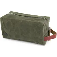 Lucleon Olijfkleurige Finch Waxed Canvas Toilettas