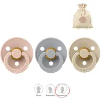 BIBS fopspenen symmetrisch - maat 1 (0-6 maanden) - blush, vanilla, cloud + Bolletoet zakje