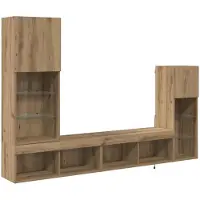 vidaXL TV Wandmeubels 4 st Artisan Eiken Bewerkt hout