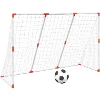 vidaXL Kindervoetbaldoel met ballen 2-in-1 184x64x124 cm wit