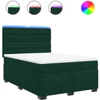 vidaXL Boxspring met matras fluweel donkergroen 140x190 cm