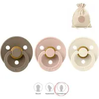 BIBS fopspenen symmetrisch - maat 2 (6-18 maanden) - dark oak, blush en ivory