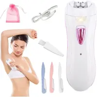 Aura Epileerapparaat dames - Epilator Gezicht & Lichaam - Ladyshave – Wit en Roze- 12cm x 4cm x 1cm