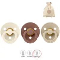 BIBS fopspenen symmetrisch - maat 2 (6-18 maanden) - vanilla, woodchuck, ivory