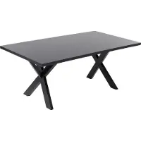 Beliani LISALA - Eettafel - Zwart - 100 x 180 cm - MDF