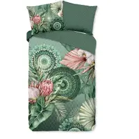 Muller Textil dekbedovertrek Egor - groen - flanel - 140x220
