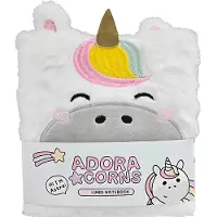 Puckator Notitieboekje/Dagboekje Fluffy - Unicorn / Eenhoorn Adoracorns - Pluche - Gestyled&Gelinieerd - 17x15x2cm