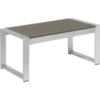 Beliani Outdoor salontafel grijs aluminium 90 x 50 cm metalen frame kunststof blad modern