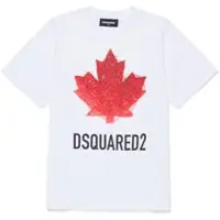 Dsquared2 T-shirt wit Jongens Katoen Ronde hals Logo - maat 152