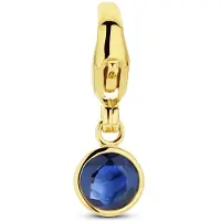 The Jewelry Collection 14K geelgoud slotbedel met geboortesteen saffier september 4028176