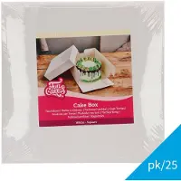 Funcakes Taartdoos met Zwanenhals en Losse Deksel - Vierkant - Wit - 25x25x15 cm - 25 Stuks