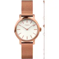 Timex Transcend Kwarts Analoog Horloge Roségoudkleur Case: 100% Low Lead Brass| Bracelet: 100% Stainless Steel Round TWG064100AJ