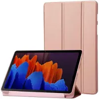 Mobigear Tablethoes geschikt voor Samsung Galaxy Tab S11 Hoes TPU,Kunstleer | Tri-Fold Gel Bookcase - Roségoud