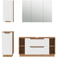 Vicco Badkamermeubelset Lotta, Wit, 4-delig