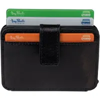 Tony Perotti Furbo EVO RFID leren Pasjeshouder met bankbiljet- en kleingeld vak - Zwart/Rood